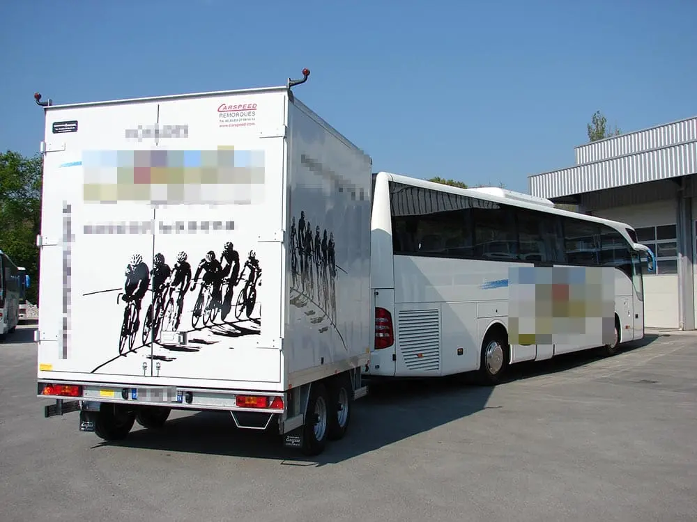 Bikes trailer in the French Alps